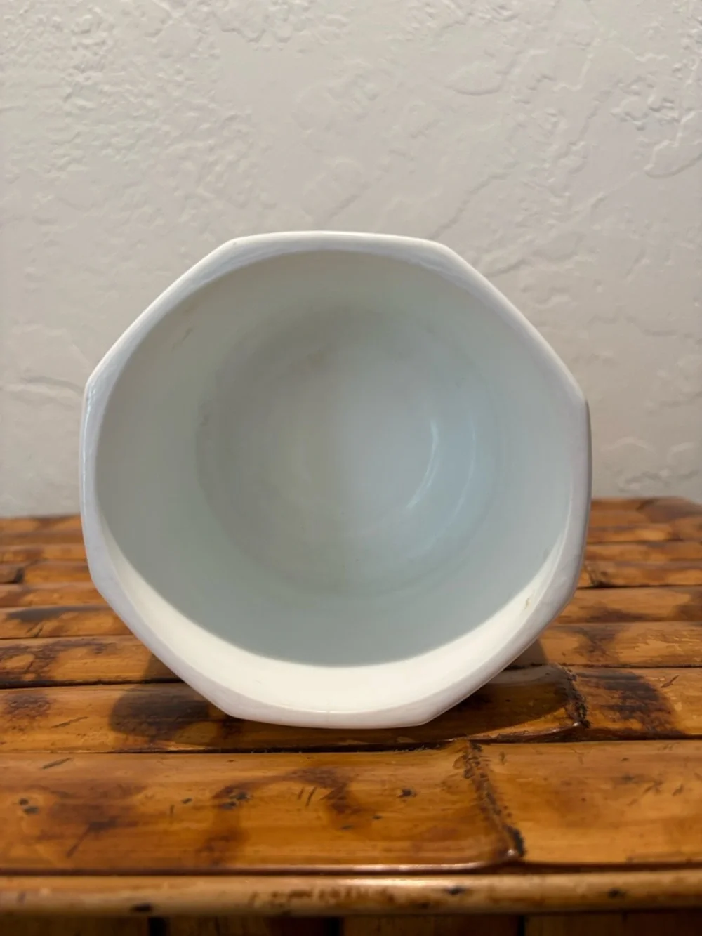 Vintage Milk Glass Planter White Chinoiserie Asian Motif Textured Relief 4”high